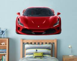 Red Ferrari Car Wall Decal Supercar Decal Playroom Wall Sticker Nursery Kids Room Decor Art Boy - thumbnail 1