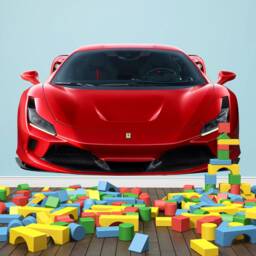 Red Ferrari Car Wall Decal Supercar Decal Playroom Wall Sticker Nursery Kids Room Decor Art Boy - thumbnail 2