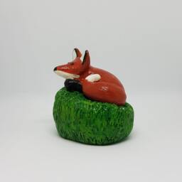Clay Sleeping Fox Animal Totem Figurine Home Decor Gift For Him Her Art - thumbnail 4