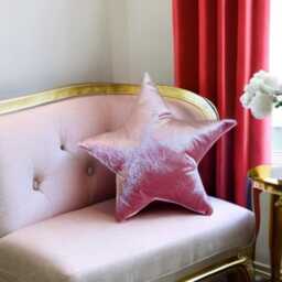 Luxurious Rose Pink Velvet Star Shaped Decorative Pillow - Home Decor Accessory-Birthday Gift Nursery Decor -Housewarming Gift - thumbnail 3
