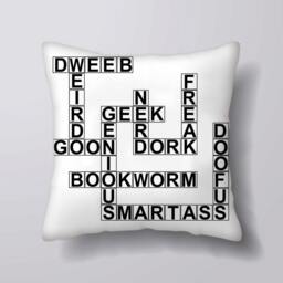 Geek Crossword Dork Dweeb - Cushion Cover Case Or Stuffed With Insert