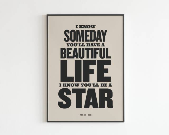 Pj Inspired - Black Lyrics Music A3 A4 A5 Wall Art Poster Print Gig - image 1