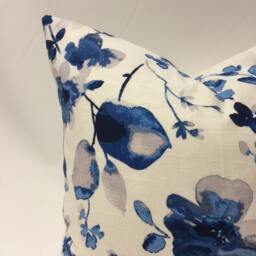 Blue Floral Watercolor Pillow Cover - Vern Yip Asian Print Fabric - thumbnail 3