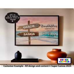 Grandparents Street Sign Post Personalised With Grandchildren Names Picture Wall Art Poster Print Nana Grandad Birthday Fathers Day Gift - thumbnail 4