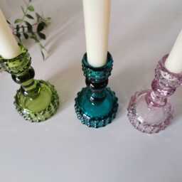 Retro Glass Candlestick Holder Bauble Design, Table Centerpiece - thumbnail 4