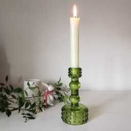 Retro Glass Candlestick Holder Bauble Design, Table Centerpiece - thumbnail 3
