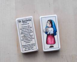 st Jacinta Marto Of Fatima Patron Saint Block With Gift Bag // Seer, Shepherd Girl Catholic Toys By Almondrod