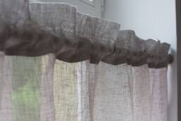 Grey Linen Kitchen Cafe Curtains Shabby Chic Rod Pocket Valance - thumbnail 1