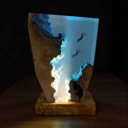 Scuba Diver Night Light Handmade Ocean Resin Lamp - thumbnail 1
