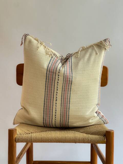 Hand Woven Natural Fiber Pillow Cover - image 1