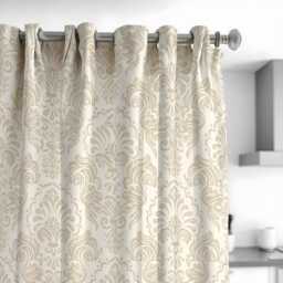 Beige Cream Damask Curtains, Classic Pattern Drapes, Custom Size Window Panels For Living Room Or Bedroom, Timeless Neutral Style - thumbnail 2