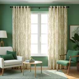 Beige Cream Damask Curtains, Classic Pattern Drapes, Custom Size Window Panels For Living Room Or Bedroom, Timeless Neutral Style - thumbnail 4