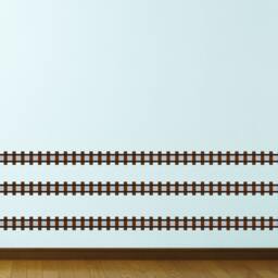 Train Track Wall Sticker - 20 Foot Peel & Stick Railroad Decal - Sku 1254 - thumbnail 1