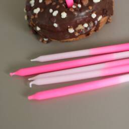 Set Of 6 Dip Dye Cake Candles, Colorful Birthday Candles/Party Neon Pink - thumbnail 3