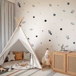 Rocket Dreams Space Nursery Wall Stickers - thumbnail 2