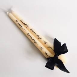 Personalised Handwritten Bridesmaid Taper Candle, Wedding, Maid Of Honour, Bridesman, Dinner Candle Table Decor Handmade Gift - thumbnail 2