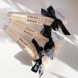 Personalised Handwritten Bridesmaid Taper Candle, Wedding, Maid Of Honour, Bridesman, Dinner Candle Table Decor Handmade Gift - thumbnail 1