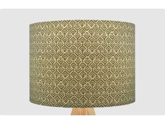 Green Beige Geometric Lampshade, Table Floor Lamp/Ceiling Pendant, Small Medium Large, 15cm 20cm 25cm 30cm 35cm 40cm, Drum Light Shade - image 1