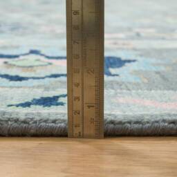 Gray Oushak Wool Rug, Light Pink, Green, Blue Floral Carpet, Custom Size Ar_3325 - thumbnail 3