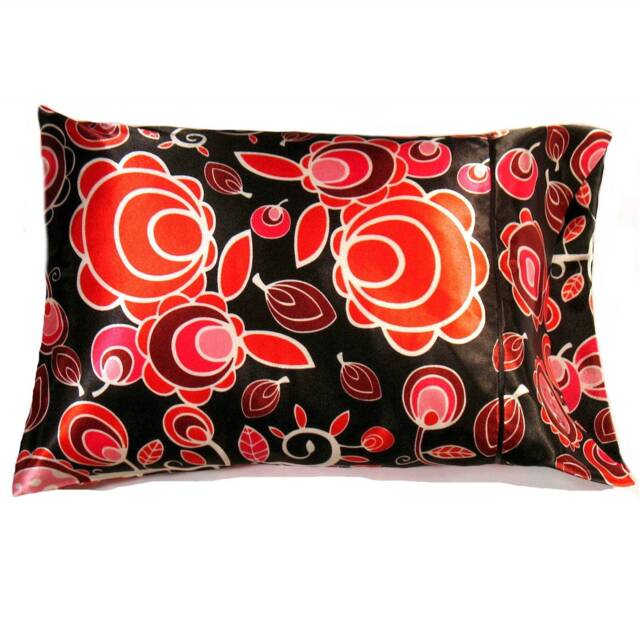Floral Charmeuse Satin Pillowcase, Decorative Accent Pillow - 12x16