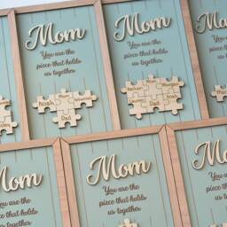 Mom Puzzle Sign Mother's Day Gift From Kids Husband Custom Engraved Wood Piece That Holds Us Together Grandma Personalized Unique - thumbnail 2