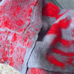 Handmade Wool Tapestry Blanket - Double-Sided Felted Ooak Wall Hanging Or Cozy Throw Soft & Natural Art - thumbnail 2