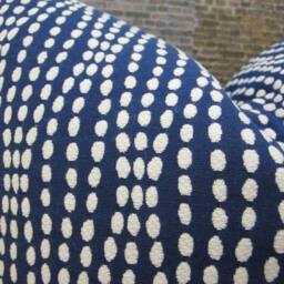 Designer Pillow Cover, Dot Strands, Jacquard Navy Blue - thumbnail 2