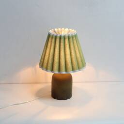 Handmade Green Fabric Table Lamp Ceramic Base Home Decor - thumbnail 4