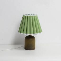Handmade Green Fabric Table Lamp Ceramic Base Home Decor - thumbnail 2