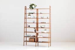 Grand Bookcase 214 cm Tall, Extra Tall Ladder Bookshelf 97-189 Wide, 8 Shelf Levels, Mid Century Modern, Wooden, Custom Size