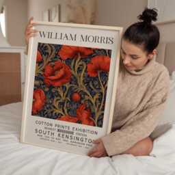 William Morris Print, Art, Exhibition Poster, Botanical Gifts, Poppy Garden, Art - thumbnail 2