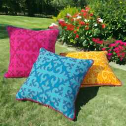 Shyrdak Bright Pink Cotton Pillow Cover, Moroccan Print With Piping & Embroidery, 100% - thumbnail 4