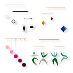 Montessori Mobile Set Of 4 - Munari, Gobbi, Octahedron & Dancers For Newborn Visual Development Nursery Decor