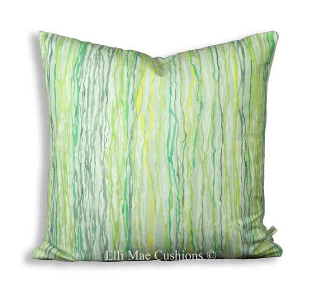 Romo Leander Designer Stripe Contemporary Green Grey Fabric Cushion Pillow Throw Cover - image 1