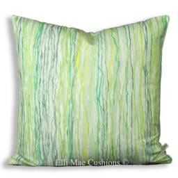 Romo Leander Designer Stripe Contemporary Green Grey Fabric Cushion Pillow Throw Cover - thumbnail 2