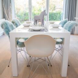 Duck Egg Sheepskin Rug, Bespoke Chair Covers, Nordic Home Decor, Dining Room, Throw, Eau De Nil, Green Sheepskin - thumbnail 2