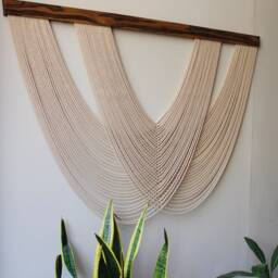 Large Macrame Wall Hanging - Boho Tapestry Fibre Art - thumbnail 4