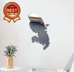Personalized Country Acrylic Mirror Wall Art Custom Engraved