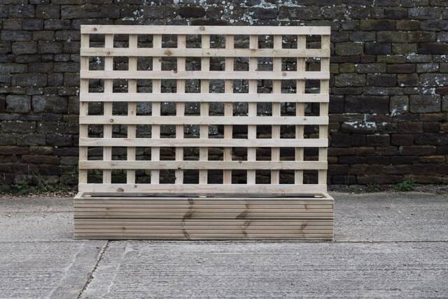 Raised Bed Rectangle Durable Decking Planter With 100cm Trellis No Base/Flooring Garden Wooden Pot - image 1