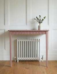 Ready To Paint Fluted Console Table, Radiator Shelf, Hallway Table For Narrow Spaces - thumbnail 1