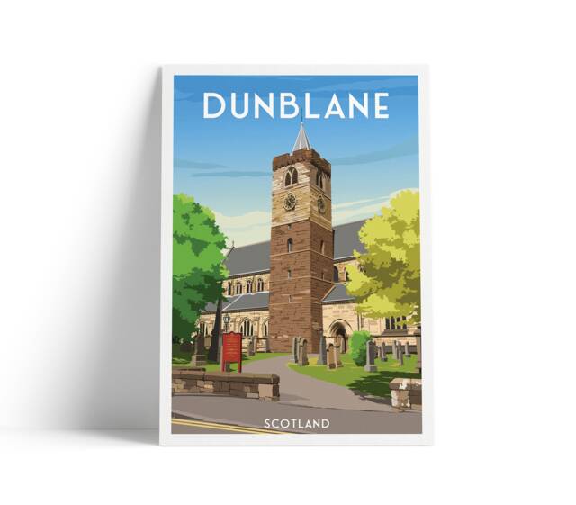 Dunblane Cathedral Travel Poster - Stirlingshire Scotland - image 1
