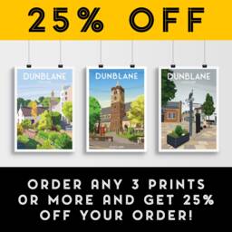 Dunblane Cathedral Travel Poster - Stirlingshire Scotland - thumbnail 2