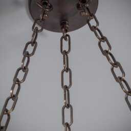 Large Plaster & Bronze Clam Chandelier Pendant Light - thumbnail 4