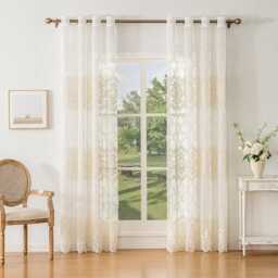 Custom Curtains Embroidery Net Sheer Voile Curtain For Bedroom Living Room - thumbnail 2