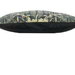 William Morris Honeysuckle & Tulip Black Walnut/stone Rouen Collection Velvet Fabric Cushion Cover Pillow - thumbnail 3