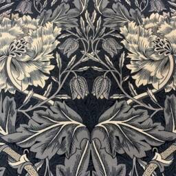 William Morris Honeysuckle & Tulip Black Walnut/stone Rouen Collection Velvet Fabric Cushion Cover Pillow - thumbnail 4