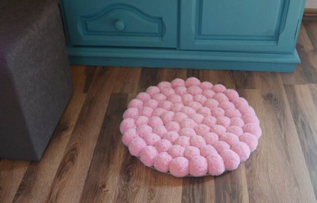Pompom Rug Kids, Rug, Pompon Rug, Decor, Room, Kids, Bedroom Baby Shower, Decoration, Kids Soft Home - image 1