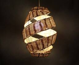Handmade Creative Rattan Pendant Lights-Wave Lampshade-Lighting Fixture-Bar Lighting-Vintage Lamp-Rural Lighting-110-240V