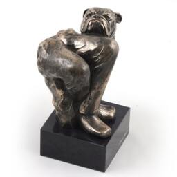 Bulldog - On Knee, Dog Marble Statue, Limited Edition, Artdog. Made Of Cold Cast Bronze. Solid, Perfect Gift. Limited Edition - thumbnail 1