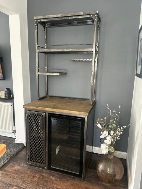 Industrial Home Bar Unit With Fridge Side - image 1
